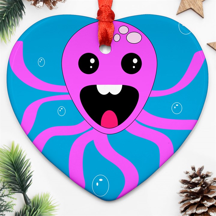 Bubble Octopus Copy Ornament (Heart)