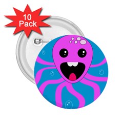 Bubble Octopus Copy 2 25  Buttons (10 Pack)  by Dutashop