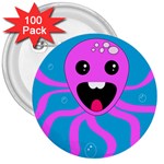 Bubble Octopus Copy 3  Buttons (100 pack)  Front