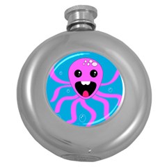 Bubble Octopus Copy Round Hip Flask (5 Oz) by Dutashop