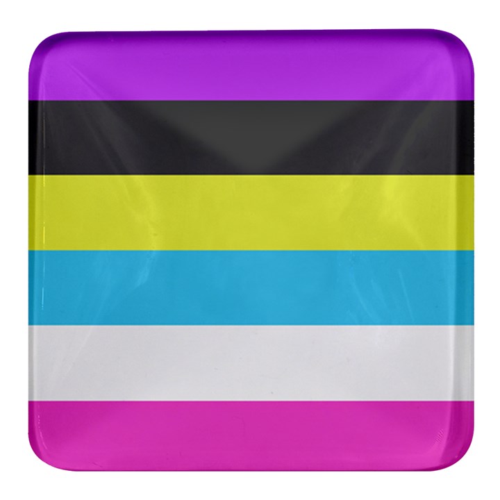 Bigender Flag Copy Square Glass Fridge Magnet (4 pack)