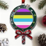 Bigender Flag Copy Metal X Mas Lollipop with Crystal Ornament Front