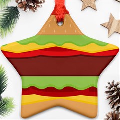 Cake Cute Burger Ornament (star) by Dutashop