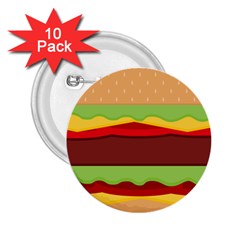 Cake Cute Burger 2 25  Buttons (10 Pack)  by Dutashop