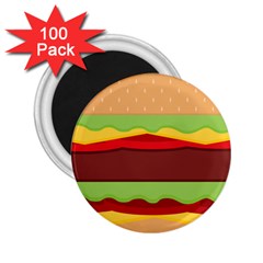 Cake Cute Burger 2 25  Magnets (100 Pack)  by Dutashop