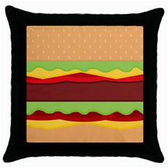 Cake Cute Burger Throw Pillow Case (black) by Dutashop