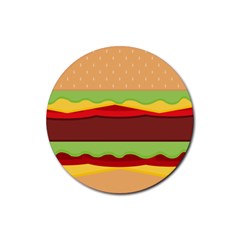 Cake Cute Burger Rubber Coaster (round) by Dutashop