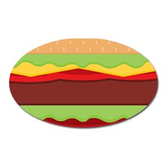 Cake Cute Burger Oval Magnet by Dutashop