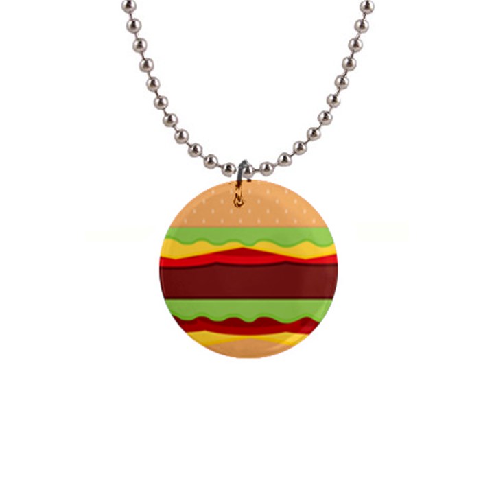 Cake Cute Burger 1  Button Necklace