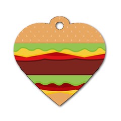 Cake Cute Burger Dog Tag Heart (one Side) by Dutashop