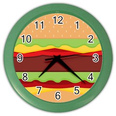 Cake Cute Burger Color Wall Clock by Dutashop