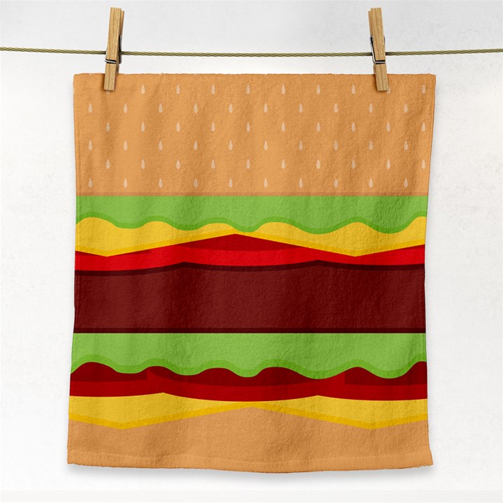 Cake Cute Burger Face Towel