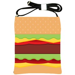 Cake Cute Burger Shoulder Sling Bag by Dutashop