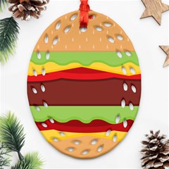 Cake Cute Burger Ornament (oval Filigree) by Dutashop