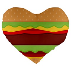 Cake Cute Burger Large 19  Premium Heart Shape Cushions by Dutashop