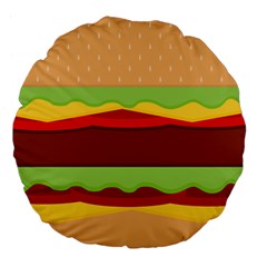 Cake Cute Burger Large 18  Premium Flano Round Cushions by Dutashop