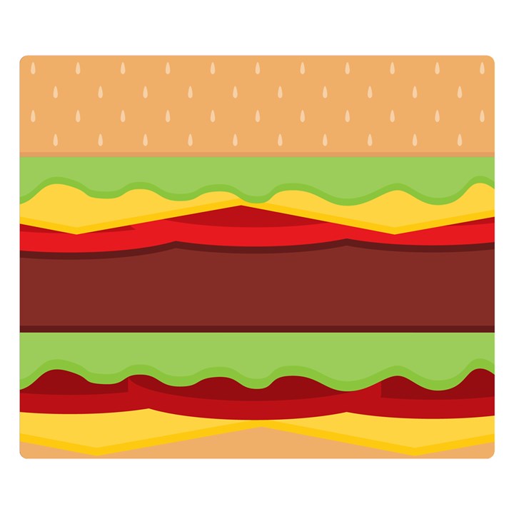 Cake Cute Burger Two Sides Premium Plush Fleece Blanket (Small)