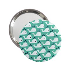 Whale Sea Blue 2 25  Handbag Mirrors by Dutashop