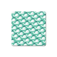 Whale Sea Blue Square Magnet by Dutashop