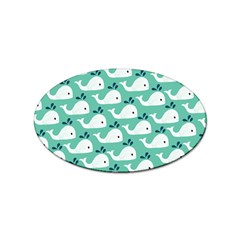 Whale Sea Blue Sticker Oval (100 Pack)