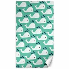 Whale Sea Blue Canvas 40  X 72  by Dutashop