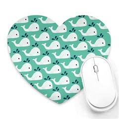 Whale Sea Blue Heart Mousepad by Dutashop