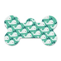 Whale Sea Blue Dog Tag Bone (one Side)