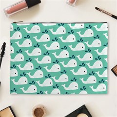 Whale Sea Blue Cosmetic Bag (xl)