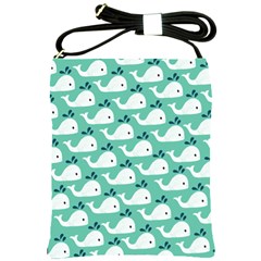 Whale Sea Blue Shoulder Sling Bag by Dutashop