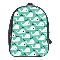 Whale Sea Blue School Bag (xl) by Dutashop