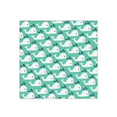 Whale Sea Blue Satin Bandana Scarf 22  X 22  by Dutashop