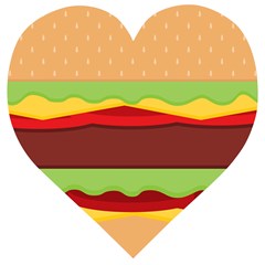 Cake Cute Burger Wooden Puzzle Heart