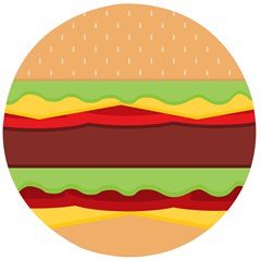 Cake Cute Burger Wooden Bottle Opener (round)