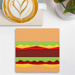 Cake Cute Burger Uv Print Square Tile Coaster  by Dutashop