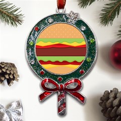 Cake Cute Burger Metal X mas Lollipop With Crystal Ornament