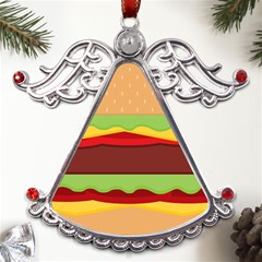 Cake Cute Burger Metal Angel With Crystal Ornament