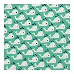 Whale Sea Blue Banner And Sign 3  X 3  by Dutashop