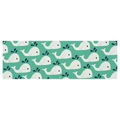 Whale Sea Blue Banner And Sign 12  X 4  by Dutashop