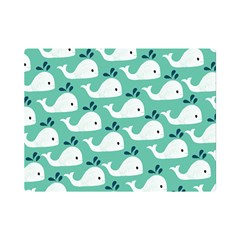 Whale Sea Blue Premium Plush Fleece Blanket (mini)