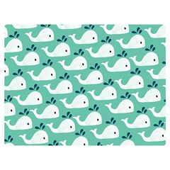 Whale Sea Blue Premium Plush Fleece Blanket (extra Small) by Dutashop