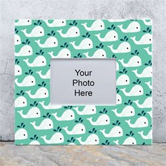 Whale Sea Blue White Wall Photo Frame 5  X 7  by Dutashop