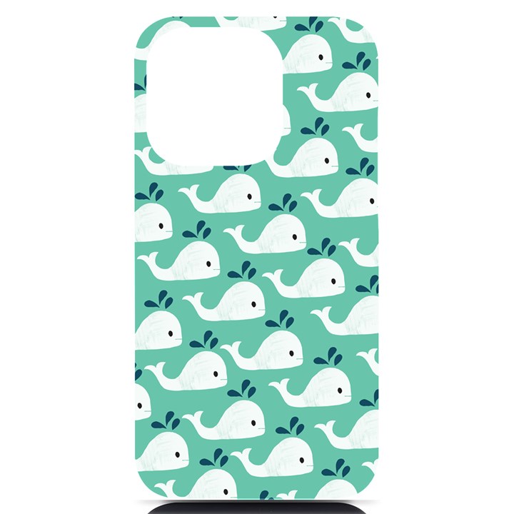 Whale Sea Blue iPhone 14 Pro Black UV Print Case