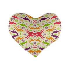 Kangaroo Standard 16  Premium Flano Heart Shape Cushions by Dutashop