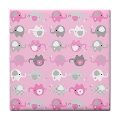 Animals Elephant Pink Cute Tile Coaster