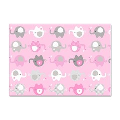 Animals Elephant Pink Cute Sticker A4 (10 pack)