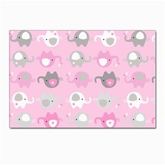 Animals Elephant Pink Cute Postcard 4 x 6  (Pkg of 10)