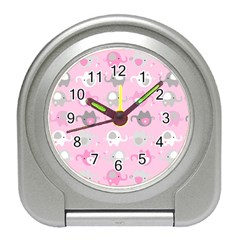 Animals Elephant Pink Cute Travel Alarm Clock