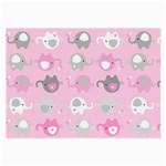 Animals Elephant Pink Cute Large Glasses Cloth (2 Sides) Front