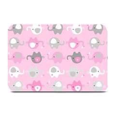 Animals Elephant Pink Cute Plate Mats by Dutashop