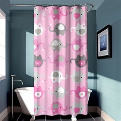 Animals Elephant Pink Cute Shower Curtain 36  X 72  (stall)  by Dutashop